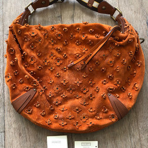 Louis Vuitton Orange Monogram Suede Onatah Fleurs GM Bag Louis Vuitton